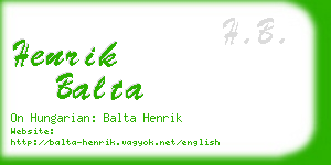 henrik balta business card